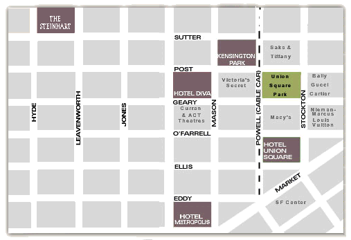 Map of Hotel Locations